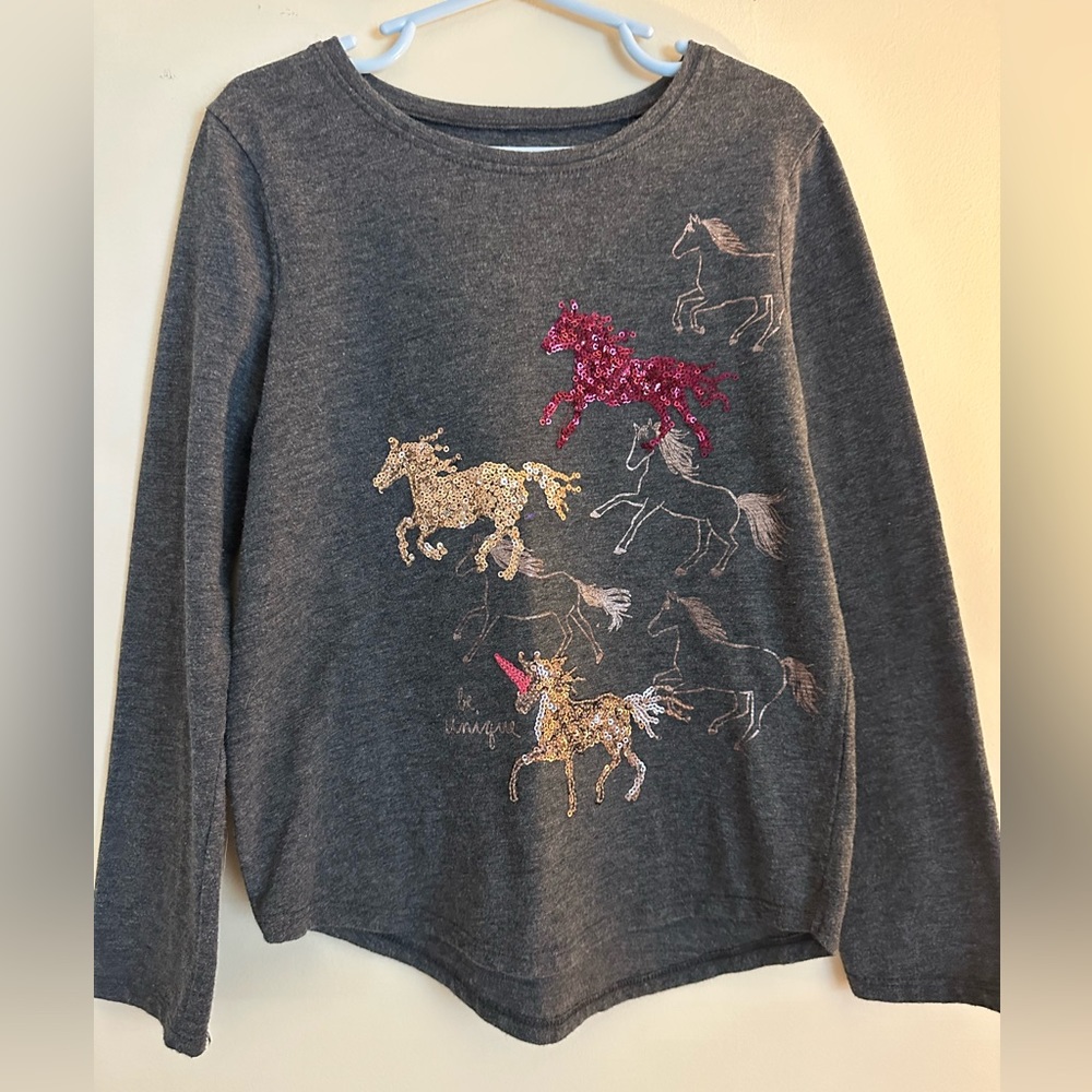 SONOMA Girls Graphic Tee With Sequin Horses